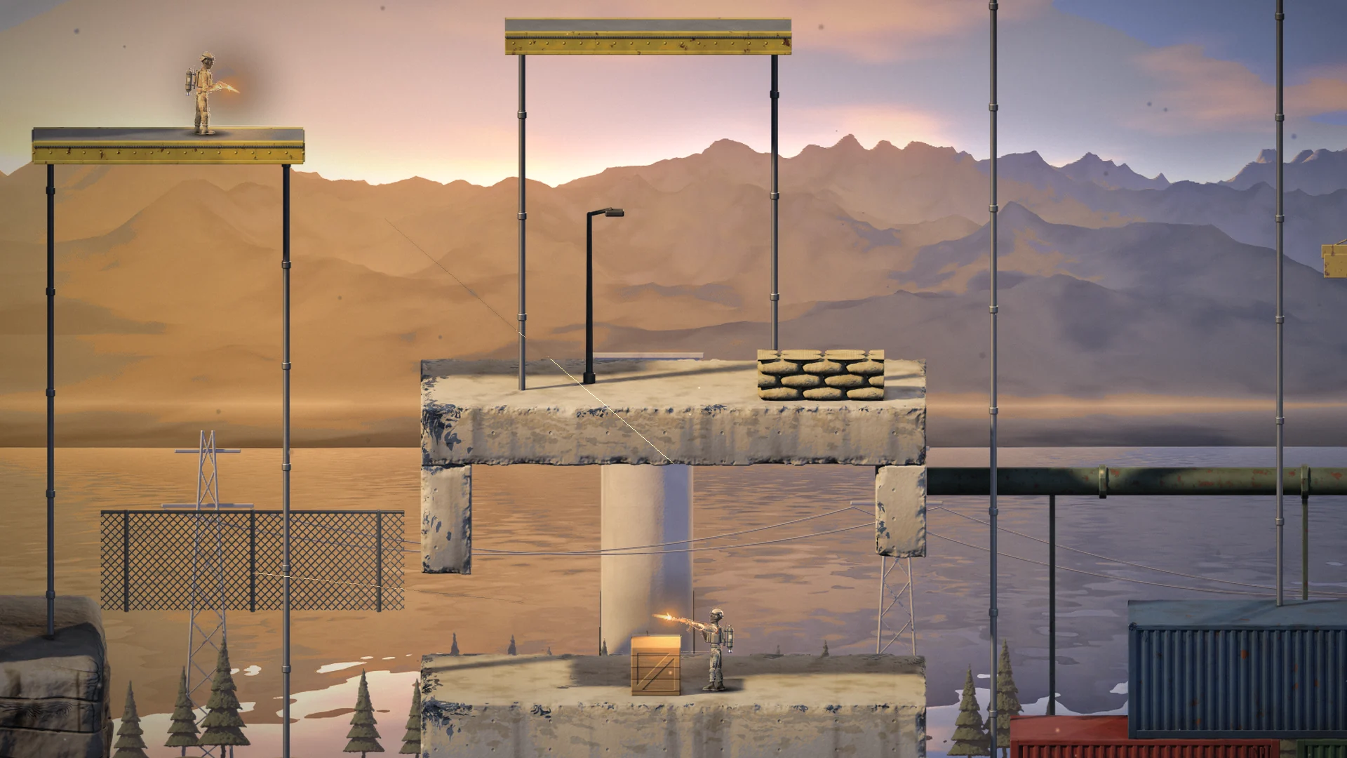 Holding the west bunker roof on Dustline Dam